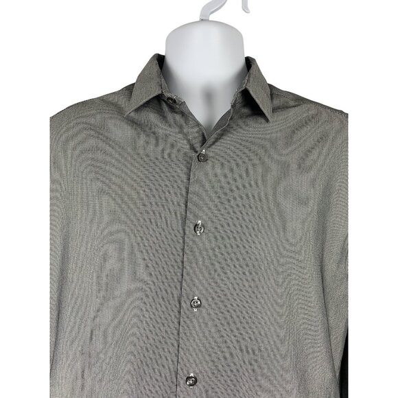Alfani Mens Gray Button Down Dress Shirt Slim Fit Medium 32-33 - Picture 2 of 9